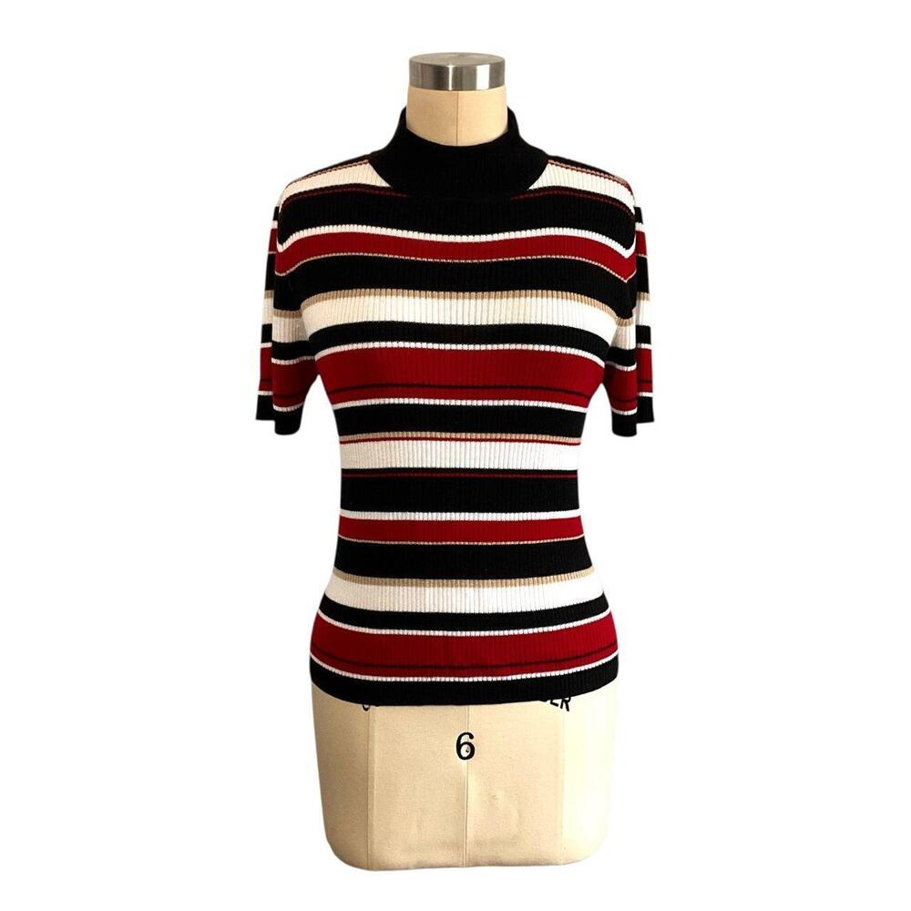 Croft & Barrow Colorful Striped Sweater Top: Y2K, Modern